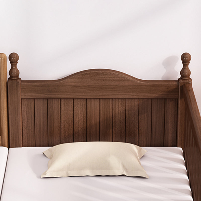 Solid Wood Baby Crib Traditional Beech Nursery Bed with Guardrails