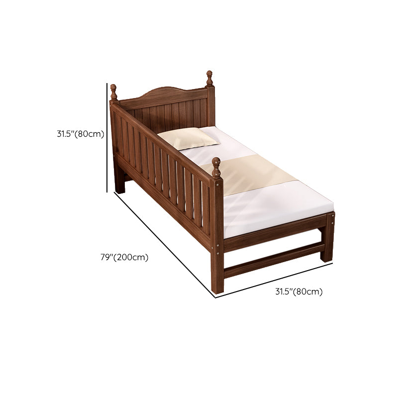 Solid Wood Baby Crib Traditional Beech Nursery Bed with Guardrails