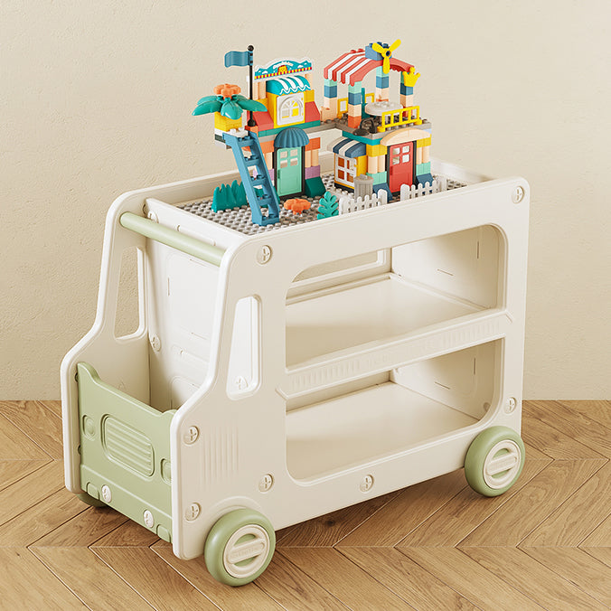 Modern Plastic Standard Kids Bookcase Open Back Bookcase with Wheels