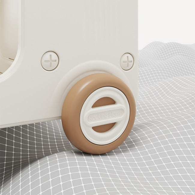 Modern Plastic Standard Kids Bookcase Open Back Bookcase with Wheels