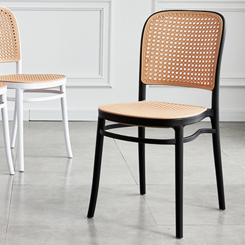 Tropical Plastic Outdoor Bistro Chairs Stacking Outdoors Dining Chairs