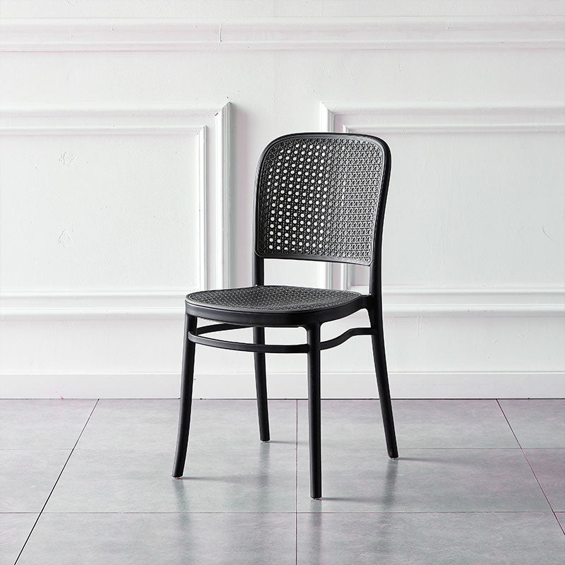 Tropical Plastic Outdoor Bistro Chairs Stacking Outdoors Dining Chairs