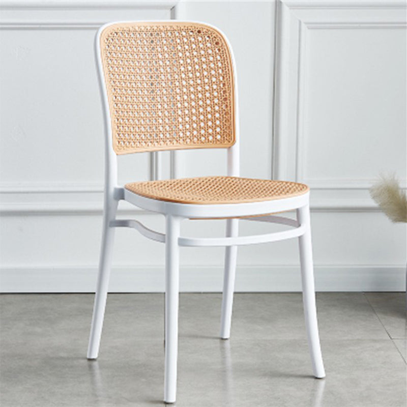 Tropical Plastic Outdoor Bistro Chairs Stacking Outdoors Dining Chairs