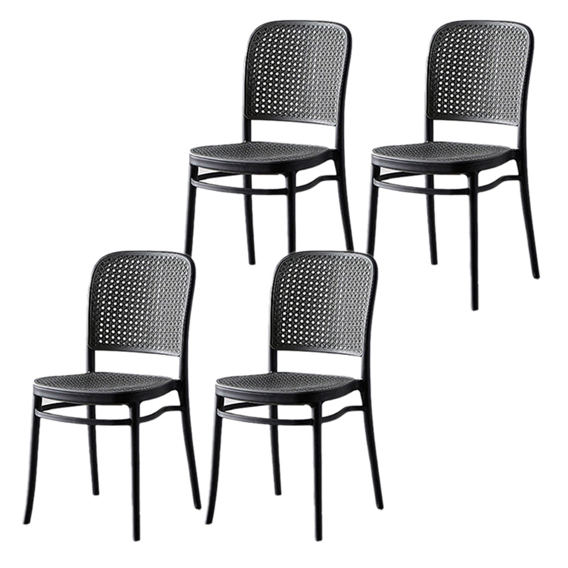 Tropical Plastic Outdoor Bistro Chairs Stacking Outdoors Dining Chairs