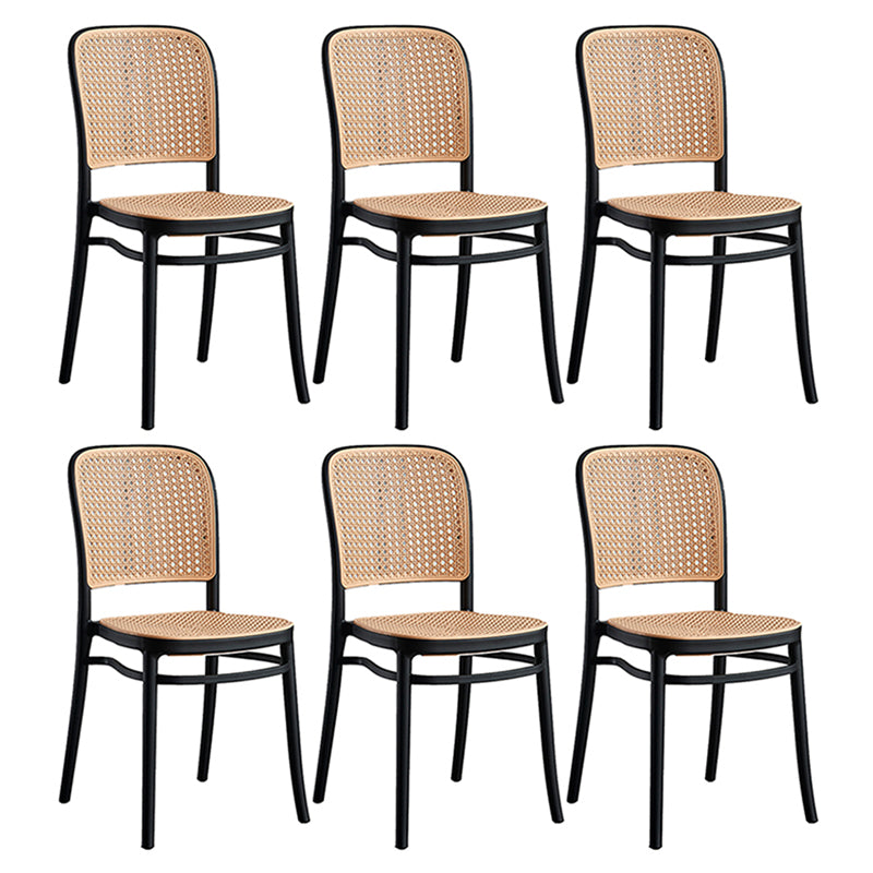 Tropical Plastic Outdoor Bistro Chairs Stacking Outdoors Dining Chairs