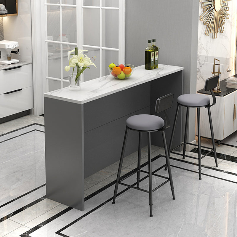 Stone Top Rectangle Pub Table Set 1/2/3 Pcs Modern Bar Table Set with 2 Stools