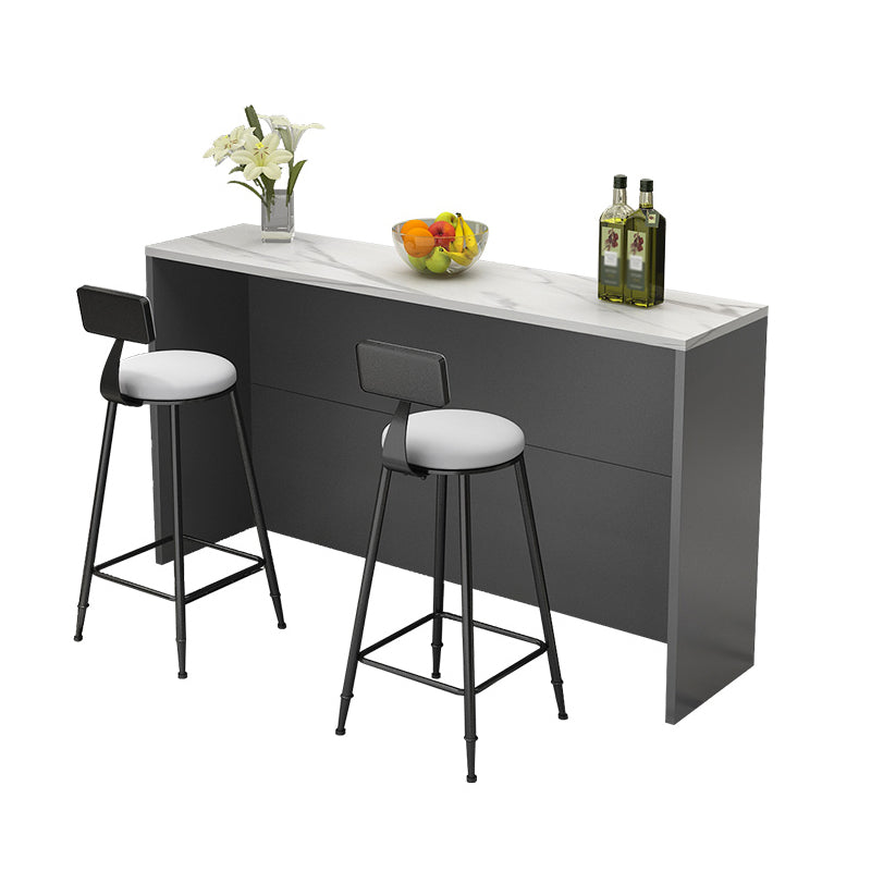 Stone Top Rectangle Pub Table Set 1/2/3 Pcs Modern Bar Table Set with 2 Stools