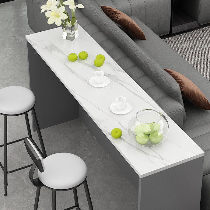 Stone Top Rectangle Pub Table Set 1/2/3 Pcs Modern Bar Table Set with 2 Stools