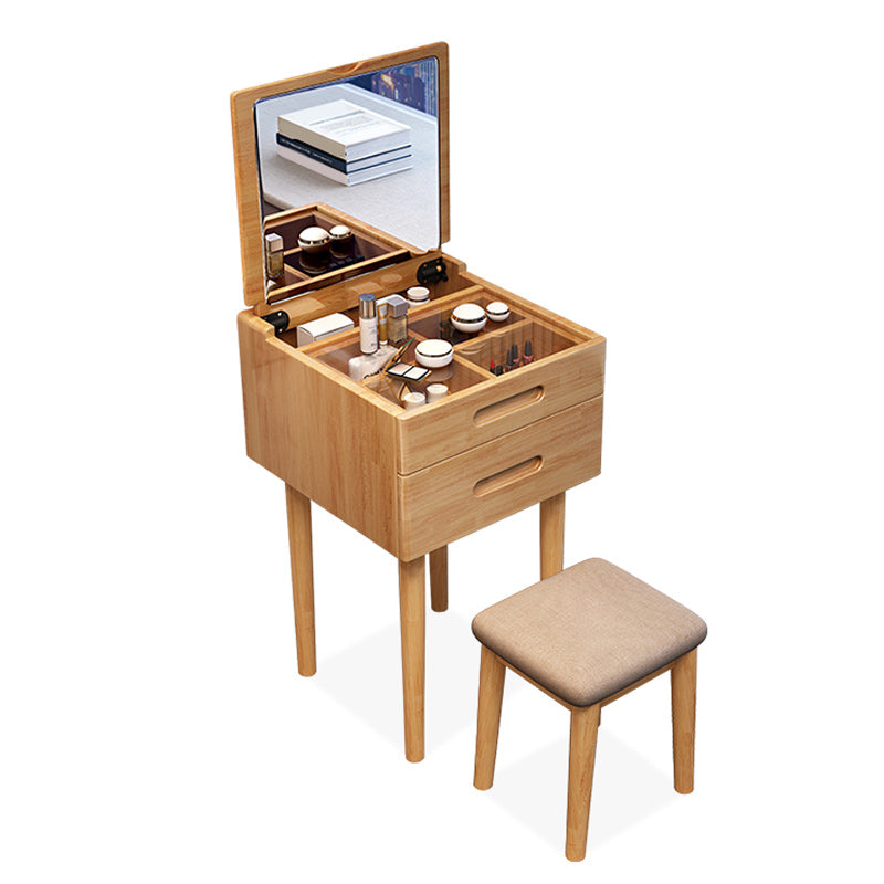 Contemporary Solid Wood Make-up Vanity Home Vanity Desk with 2 Drawers
