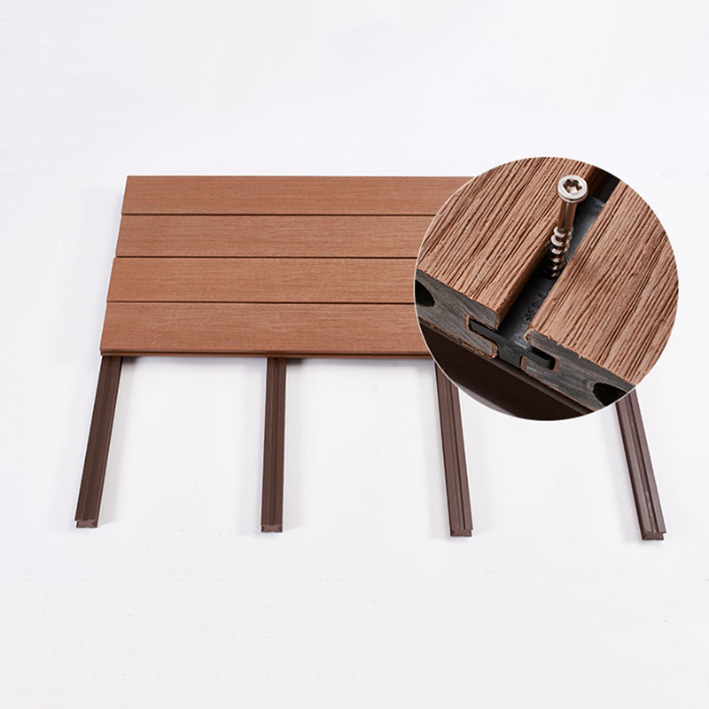 Composite Deck Tile Kit Embossed Nailed Pattern Patio Flooring Tiles