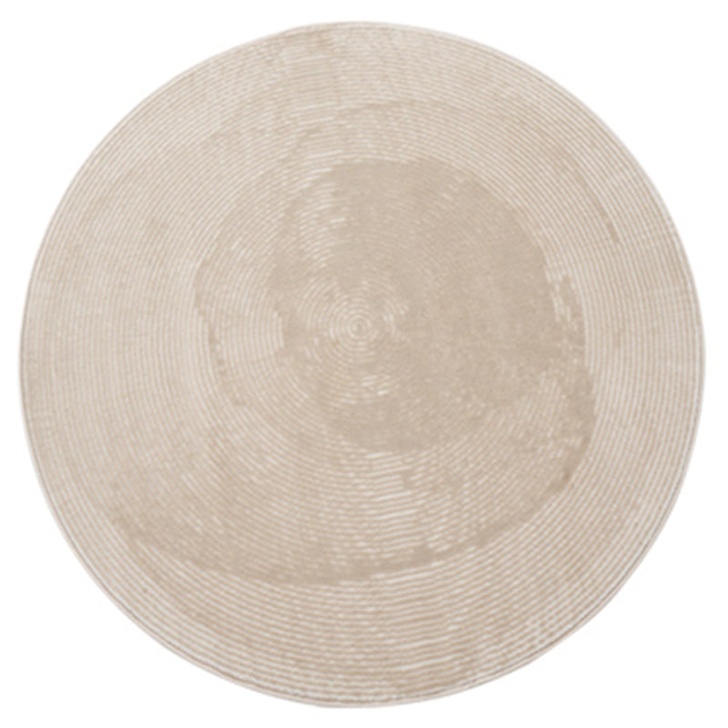 Round Shade Tribal Diamond Rug Beige Polyester Carpet Stain Resistant Rug
