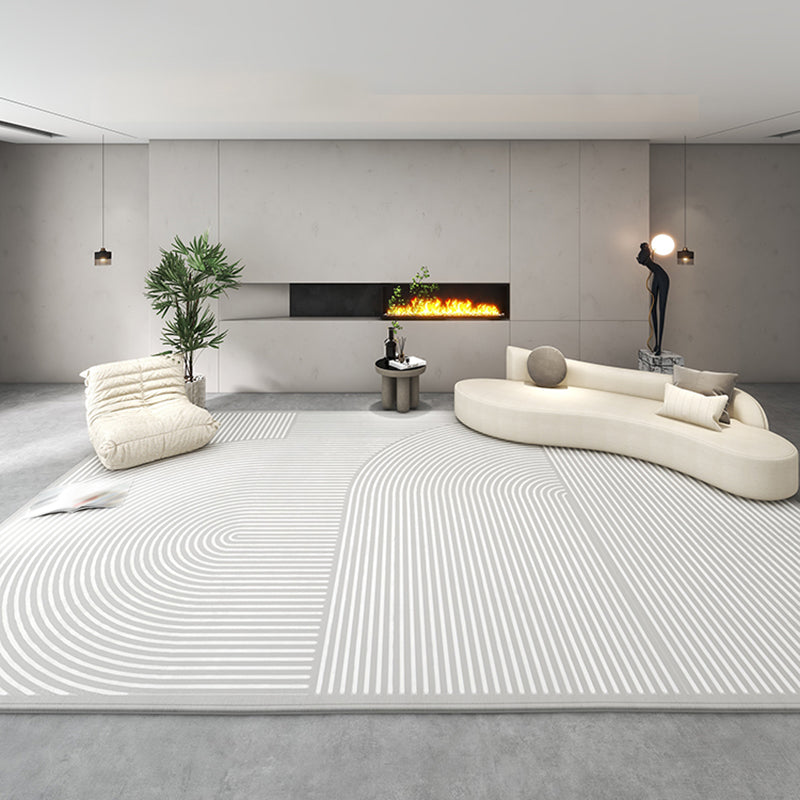 Modern Tribal Diamond Rug Beige Polyester Carpet Stain Resistant Rug for Living Room