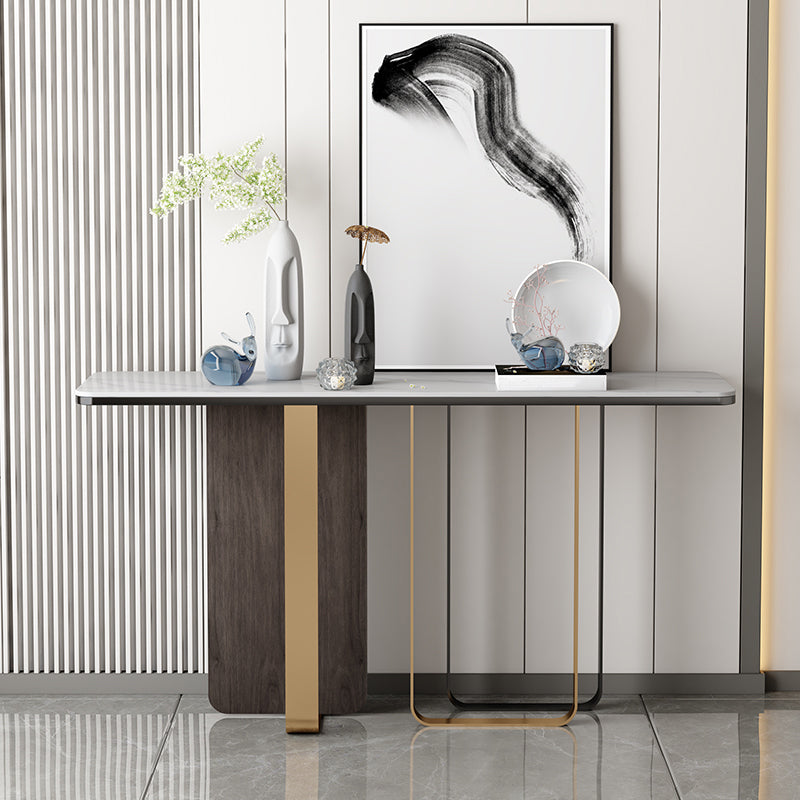 Stone Console Table Modern Stain Resistant End Table , 33.46 Inch Tall