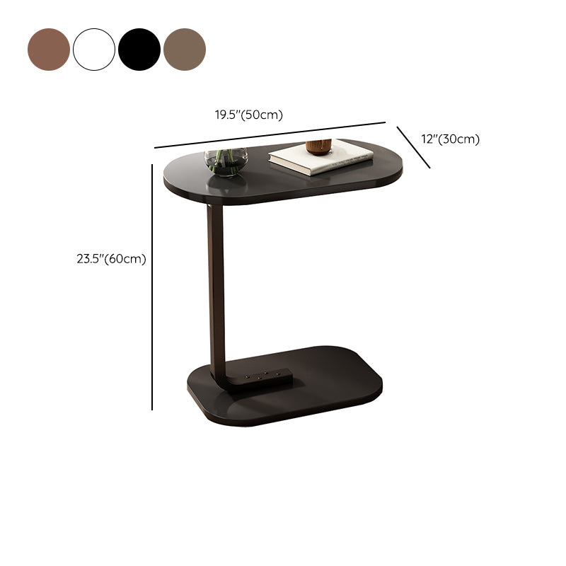 11" Wide Contemporary Corner Table Wood Oval Accent Side Table