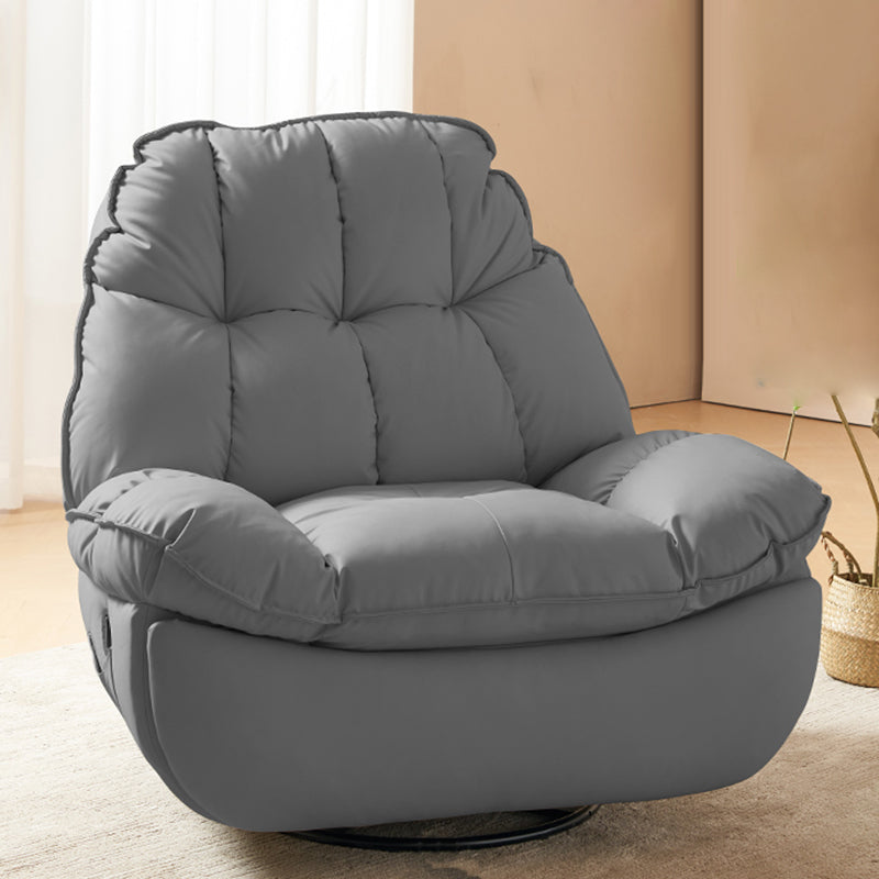 Tufted Faux Leather Recliner Chair Modern 44" Wide Single Reclining Chair with Storage