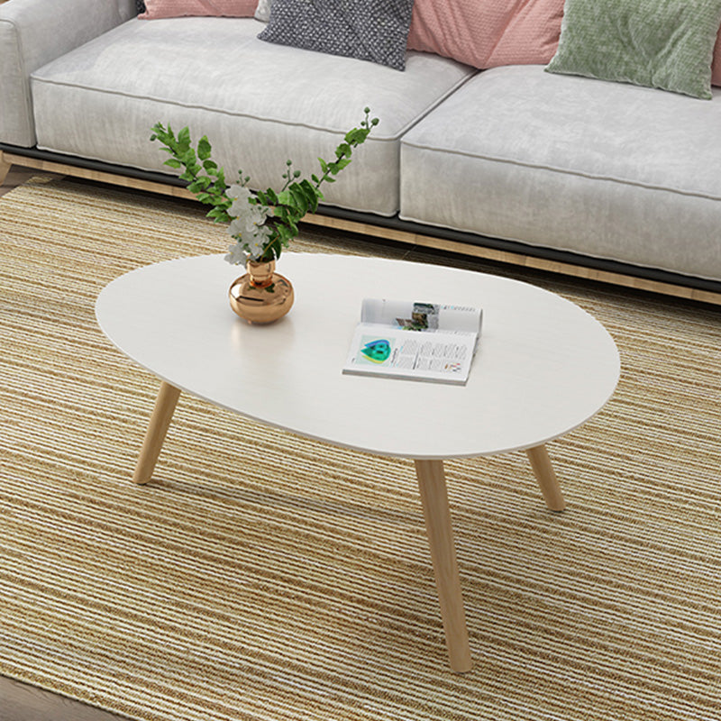 Solid Wood 3 Legs Coffee Table Set Modern Geometric Cocktail Table