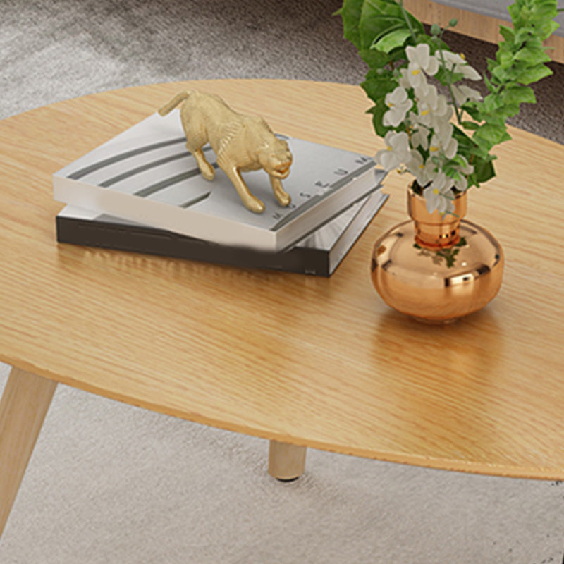 Solid Wood 3 Legs Coffee Table Set Modern Geometric Cocktail Table