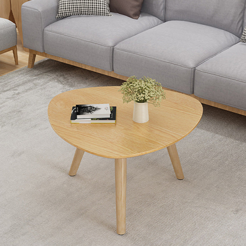 Solid Wood 3 Legs Coffee Table Set Modern Geometric Cocktail Table