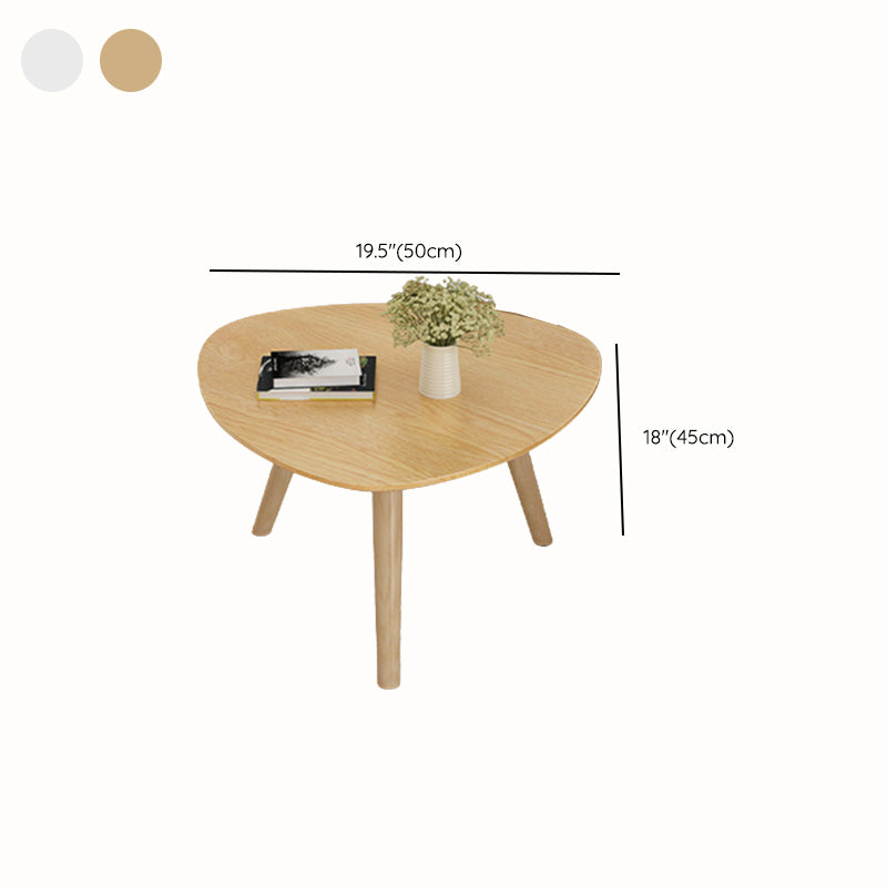 Solid Wood 3 Legs Coffee Table Set Modern Geometric Cocktail Table