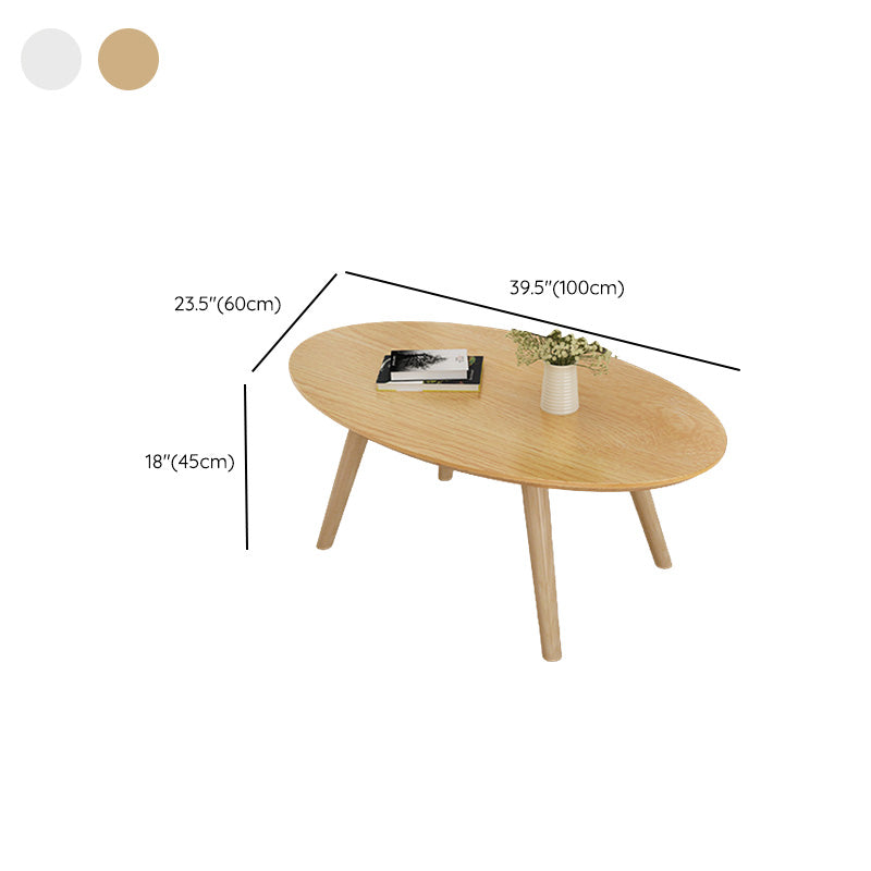 Solid Wood 3 Legs Coffee Table Set Modern Geometric Cocktail Table