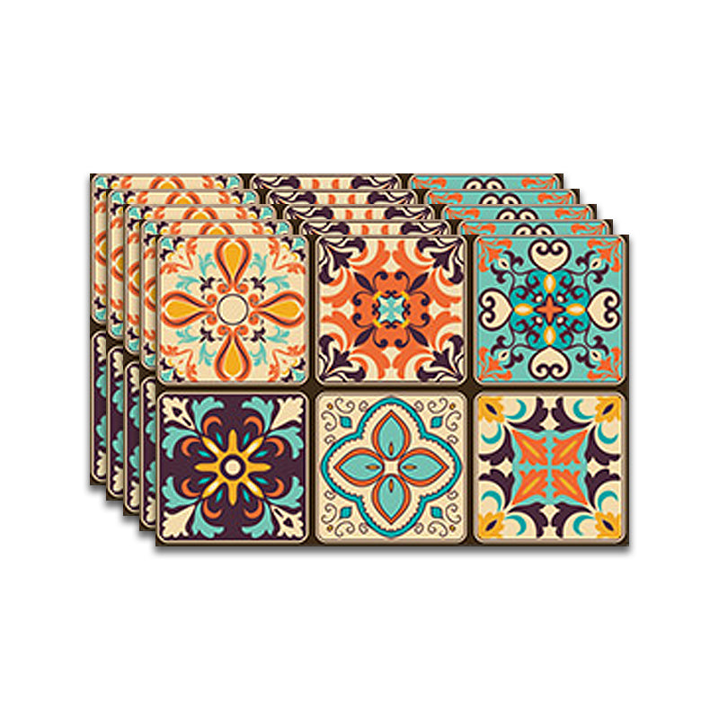 Square Spanish Singular Tile Mildew Resistant Peel & Stick Tile