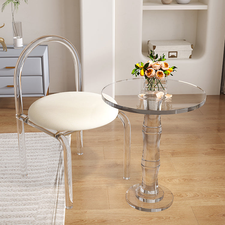 Modern Round Shape Courtyard Table Plastic Waterproof Outdoor Table