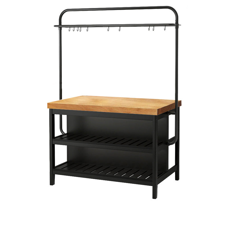 Home Dining Kitchen Island Table Modern Wooden Rectangular Prep Table