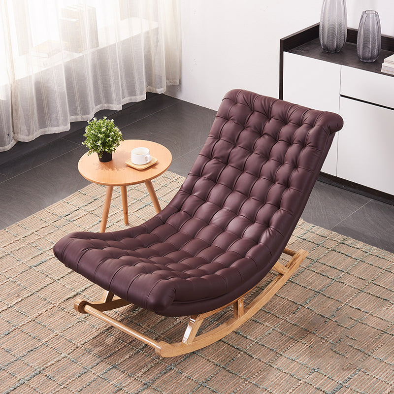 Indoor Leisure Chaise Chair Modern Wooden Upholstered Rocking Chair