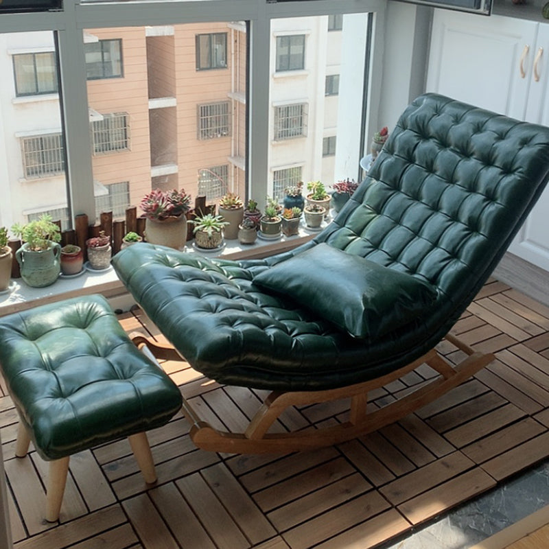 Indoor Leisure Chaise Chair Modern Wooden Upholstered Rocking Chair