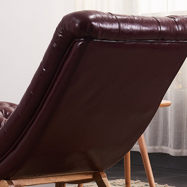 Indoor Leisure Chaise Chair Modern Wooden Upholstered Rocking Chair