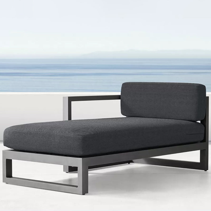 Modern & Contemporary Outdoor Loveseat Fabric Cushion Black Gray Water Resistant