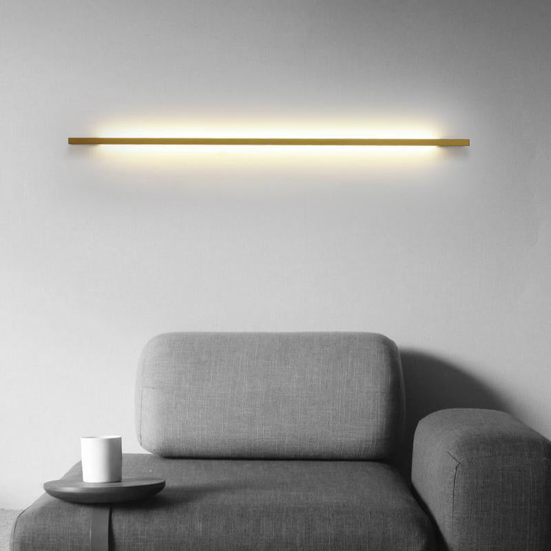 Single Modern Black/Golden Wall Mounted Sconce Linear Wall Light for Living Room
