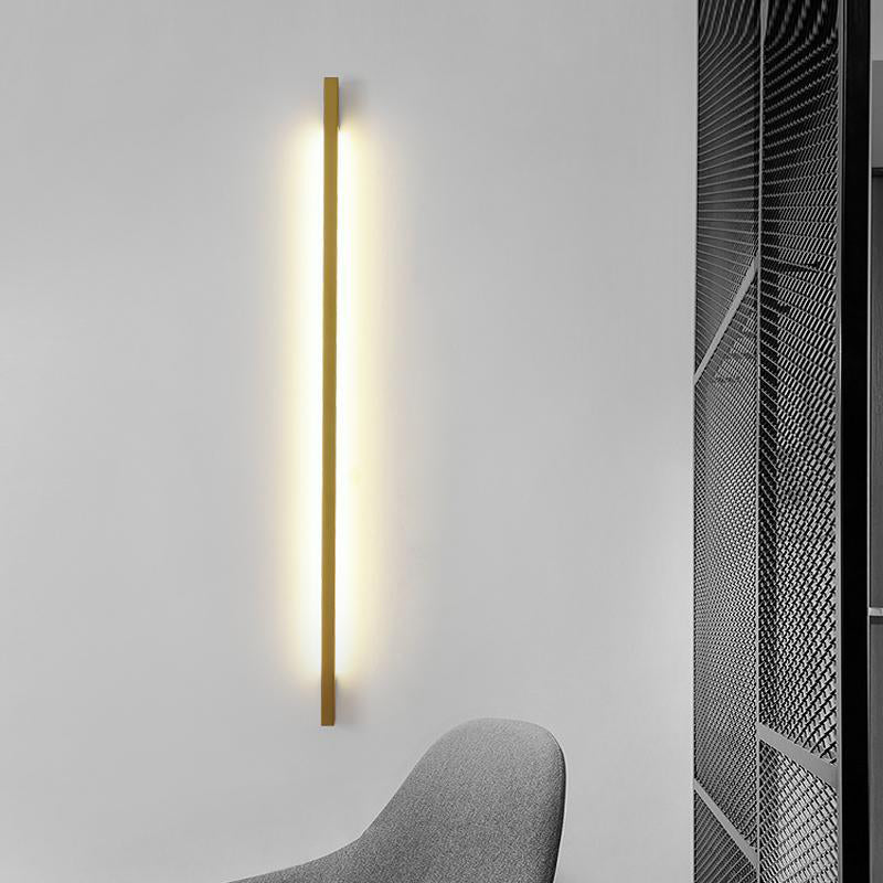 Single Modern Black/Golden Wall Mounted Sconce Linear Wall Light for Living Room