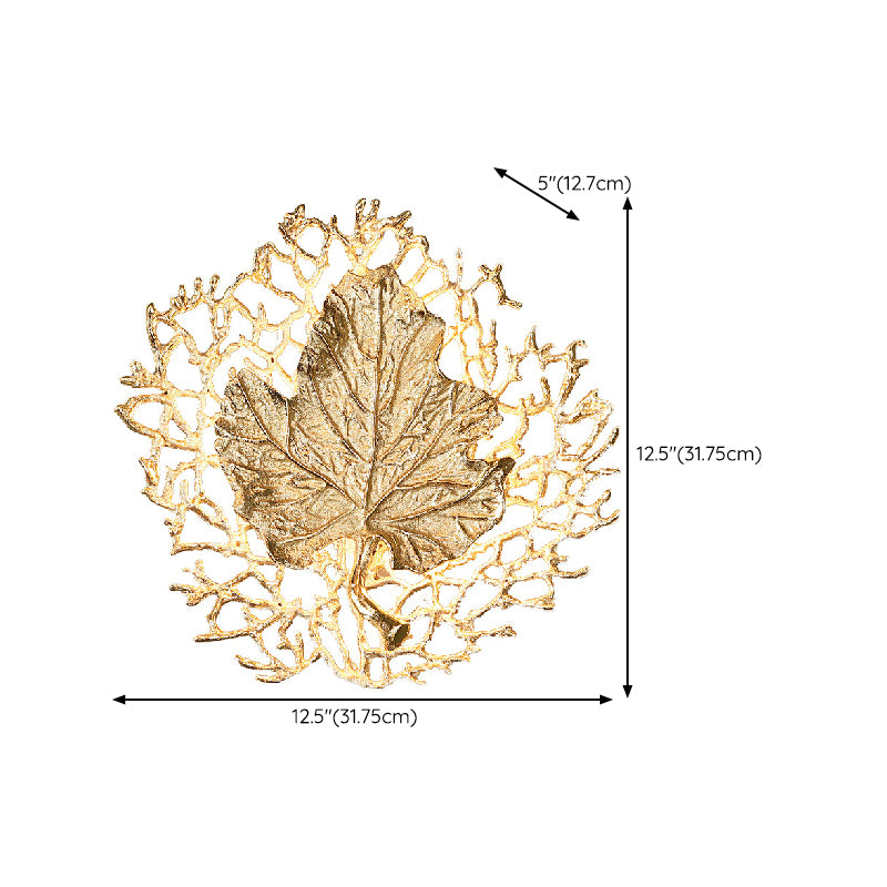 Metal Shade Wall Lamp Modern Style Unique Gold Shape Wall Mounted Lighting for Bedroom