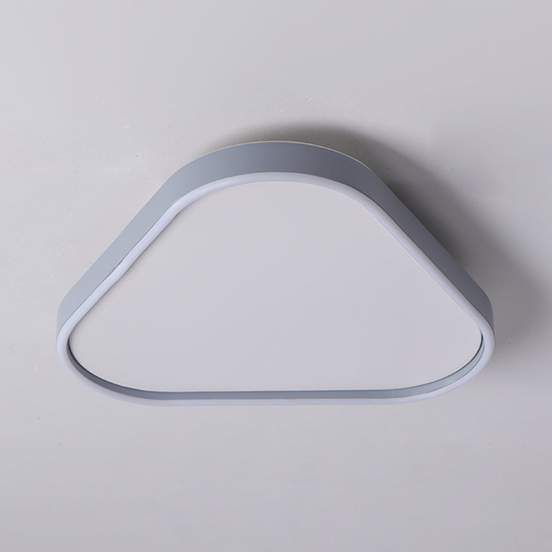 16"/19.5" W Triangle Bedroom Flush Light Fixture Acrylic LED Modern Ceiling Mounted Lamp in Grey, Warm/White Light