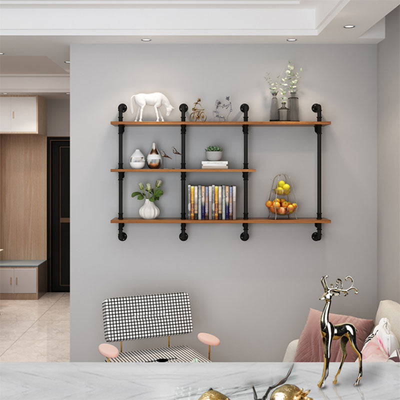 Industrial Engineered Wood Bookcase Closed Back Floating Bookshelf