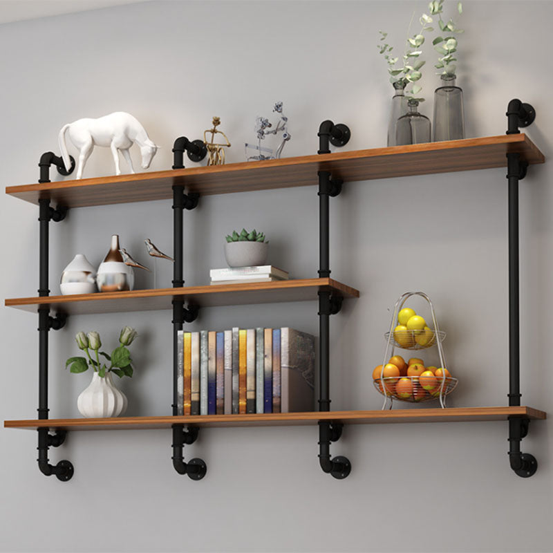 Industrial Engineered Wood Bookcase Closed Back Floating Bookshelf