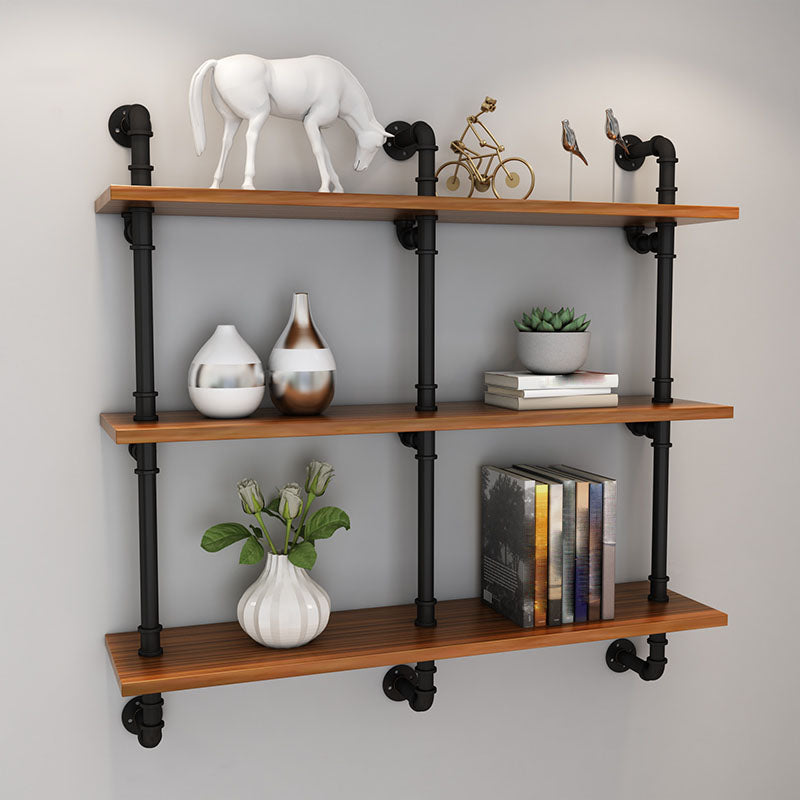 Industrial Engineered Wood Bookcase Closed Back Floating Bookshelf