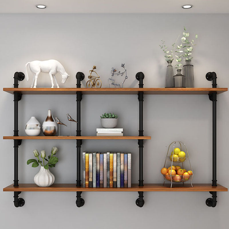 Industrial Engineered Wood Bookcase Closed Back Floating Bookshelf