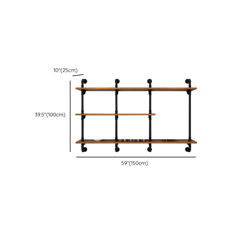Industrial Engineered Wood Bookcase Closed Back Floating Bookshelf
