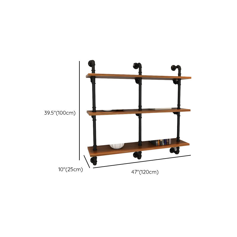 Industrial Engineered Wood Bookcase Closed Back Floating Bookshelf