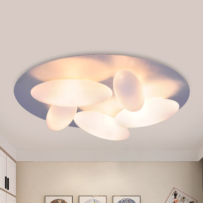 Plafonnier encastré en forme de Grain de riz, éclairage moderniste en verre blanc, 3/5 têtes, plafonnier de salon