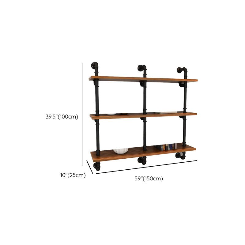 Industrial Engineered Wood Bookcase Closed Back Floating Bookshelf