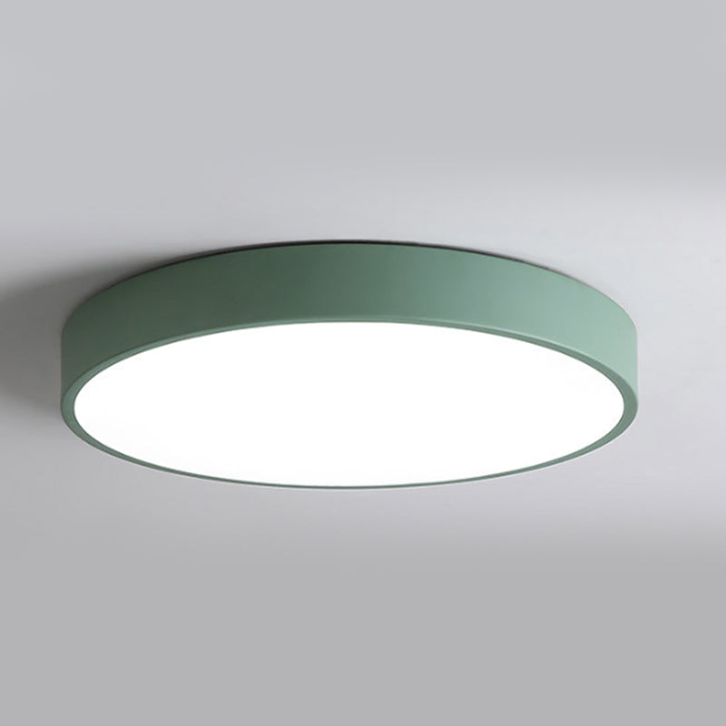 Drum Flush Mount Fixture Simplicity Metal 1 Light Flush Light