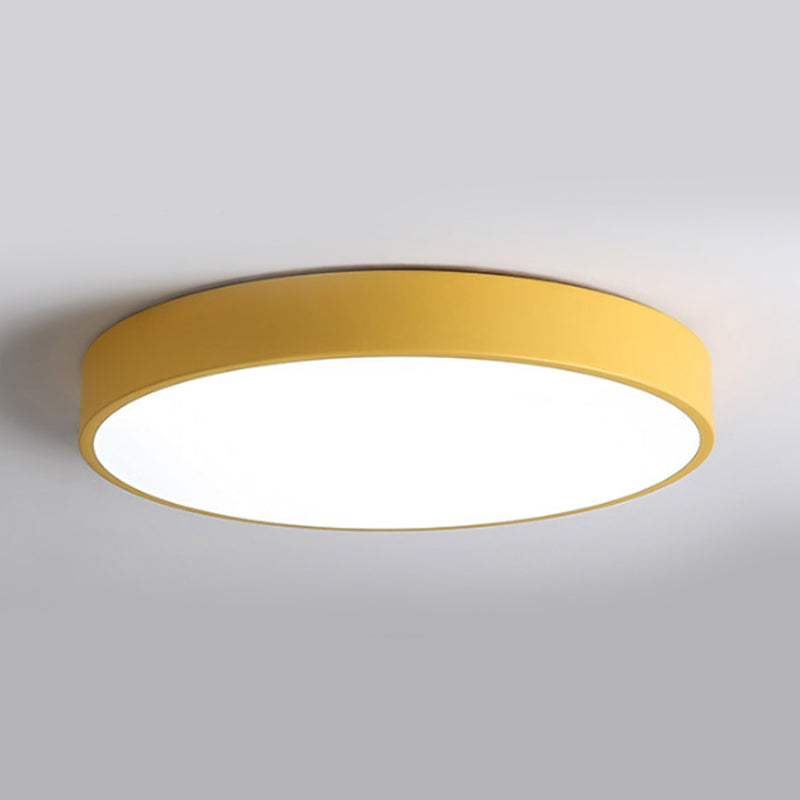 Drum Flush Mount Fixture Simplicity Metal 1 Light Flush Light