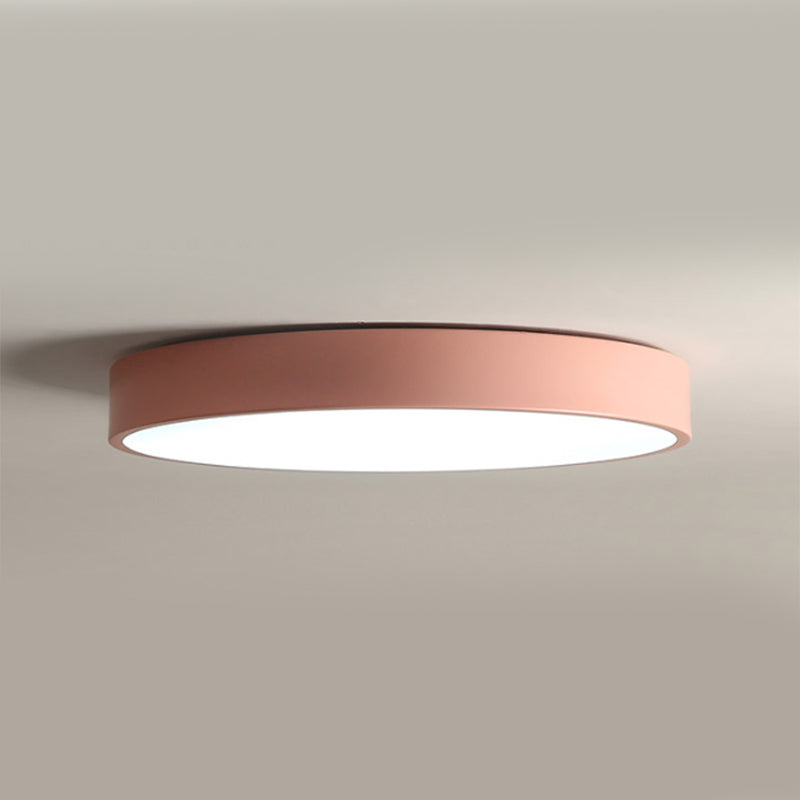 Drum Flush Mount Fixture Simplicity Metal 1 Light Flush Light