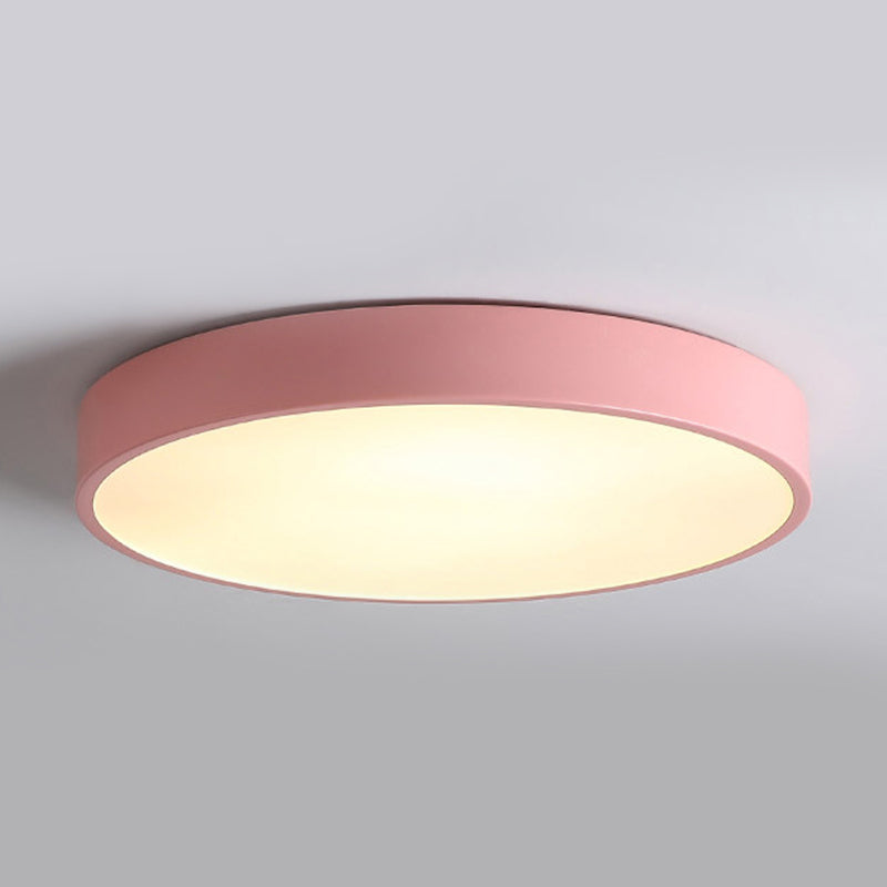 Drum Flush Mount Fixture Simplicity Metal 1 Light Flush Light