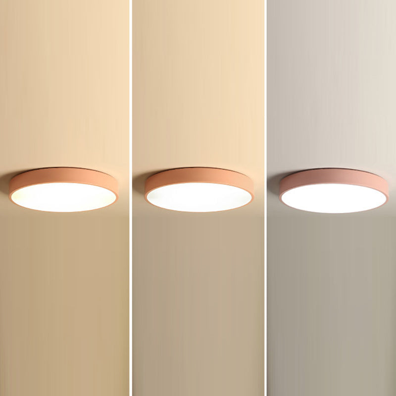 Drum Flush Mount Fixture Simplicity Metal 1 Light Flush Light