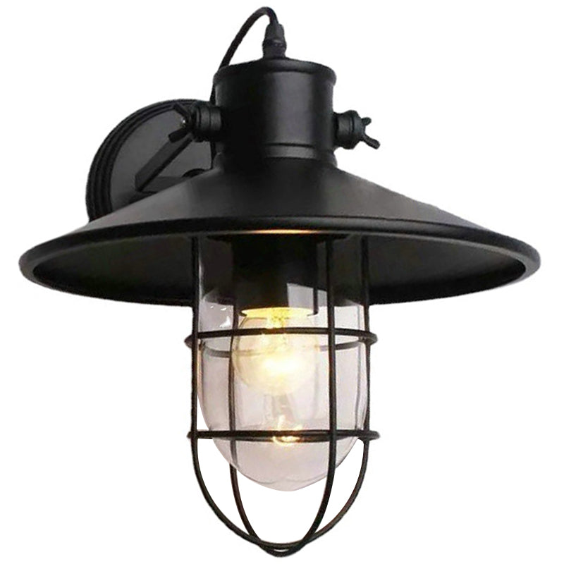 Industrial Style Iron Vanity Light Cone Shape Vanity Lamp in Black