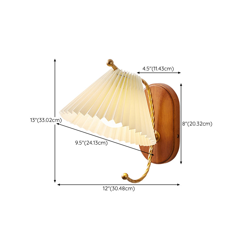 Modern Simple 1-Light Vanity Lamp Wooden Base Vanity Light in White